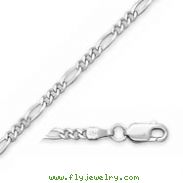 14K White Gold 2.75mm Figaro Chain