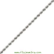 14K White Gold 2.75mm Handmade Regular Chain