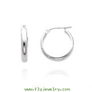 14K White Gold 2.75x12mm Round Tube Hoops