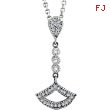 14K White Gold .28ct Diamond Chandelier Drop Pendant On Cable Chain Necklace