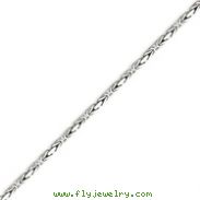14K White Gold 2mm Byzantine Chain