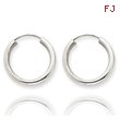 14K White Gold 2x17mm Polished Endless Hoop Earrings