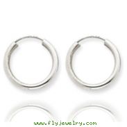 14K White Gold 2x17mm Polished Endless Hoop Earrings