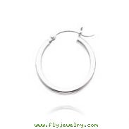 14K White Gold 2x20mm Classic Hoops