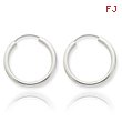 14K White Gold 2x20mm Polished Endless Hoop Earrings