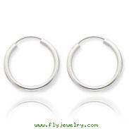 14K White Gold 2x20mm Polished Endless Hoop Earrings