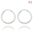 14K White Gold 2x25mm Polished Endless Hoop Earrings