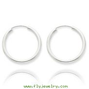 14K White Gold 2x25mm Polished Endless Hoop Earrings