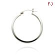 14K White Gold 2x25mm Square Tube Hoops