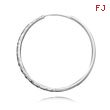 14K White Gold 2x30mm Diamond Cut Endless Hoops