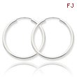 14K White Gold 2x30mm Polished Endless Hoop Earrings