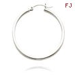 14K White Gold 2x32mm Classic Hoops