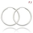 14K White Gold 2x35mm Polished Endless Hoop Earrings