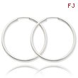 14K White Gold 2x40mm Polished Endless Hoop Earrings