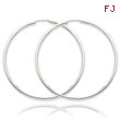 14K White Gold 2x45mm Polished Endless Hoop Earrings