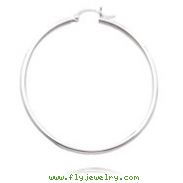 14K White Gold 2x50mm Classic Hoops