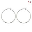 14K White Gold 2x50mm Square Tube Hoops