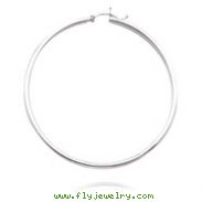 14K White Gold 2x57mm Classic Hoops