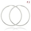 14K White Gold 2x60mm Polished Endless Hoop Earrings