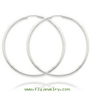 14K White Gold 2x60mm Polished Endless Hoop Earrings