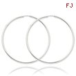 14K White Gold 2x65mm Polished Endless Hoop Earrings
