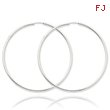 14K White Gold 2x65mm Polished Endless Hoop Earrings