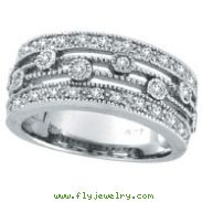 14K White Gold 3-Tier .53ct Diamond Ring Band