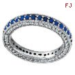 14K White Gold 3-Tier .86ct Sapphire & .60ct Diamond Eternity Band Ring