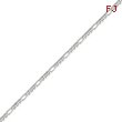 14K White Gold 3.0mm Flat Figaro Chain