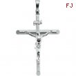 14K White Gold 35.0x25.0 Crucifix Pendant