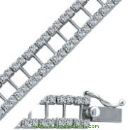 14K White Gold 3.7ct Diamond I Style Link Bracelet