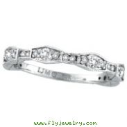 14K White Gold .38ct Diamond Guard Stackable Band Ring