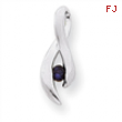 14k White Gold 3mm Amethyst pendant