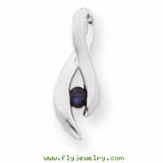 14k White Gold 3mm Amethyst pendant