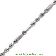 14K White Gold 3mm Milano Rope Chain