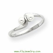 14k White Gold 3mm Pearl Ring