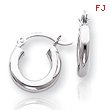 14K White Gold 3x14mm Round Hoop Earrings