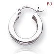 14K White Gold 3x16mm Round Hoop Earrings