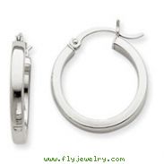 14K White Gold 3x20mm Rectangle Tube Hoop
