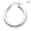 14K White Gold 3x28mm Round Hoop Earrings