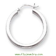 14K White Gold 3x28mm Round Hoop Earrings
