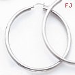 14K White Gold 3x55mm Round Hoop Earrings