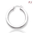 14K White Gold 4 x 35mm Tube Hoop Earrings