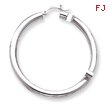 14K White Gold 4 x 50mm Tube Hoop Earrings