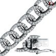 14K White Gold 4.05ct Diamond Oval Link Bracelet,