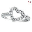 14K White Gold .40ct Diamond Heart-Shaped Ring