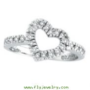 14K White Gold .40ct Diamond Heart-Shaped Ring