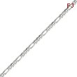 14K White Gold 4.0mm Flat Figaro Bracelet