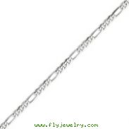 14K White Gold 4.0mm Flat Figaro Bracelet