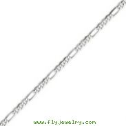 14K White Gold 4.0mm Flat Figaro Bracelet